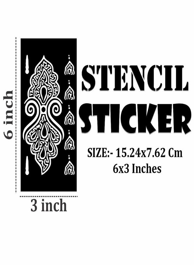 ORDERSHOCK Reusable Mehndi Stencil Stickers for Daily Practice Sessions For Kids & Adults Both Sticker - Image 4